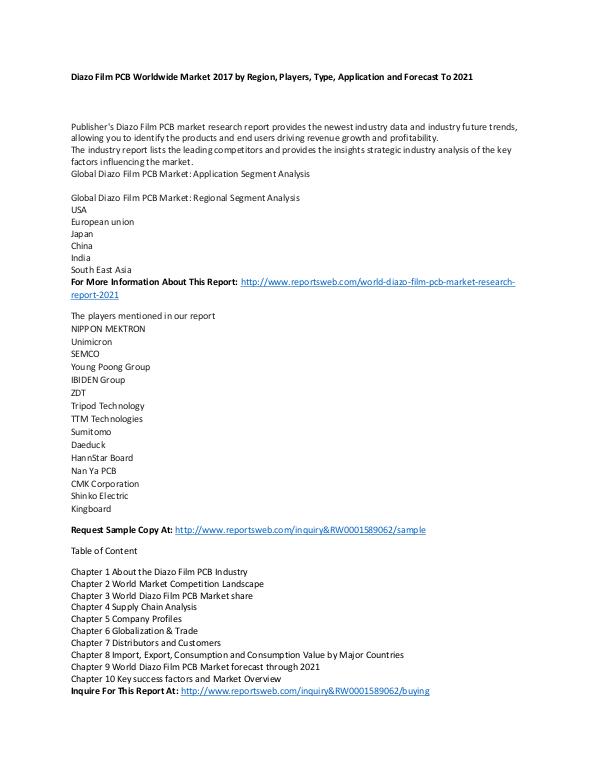 World Diazo Film PCB Market Research Report 2021