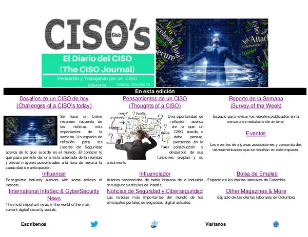 El Diario del CISO El Diario del CISO (The CISO Journal) Edición 28