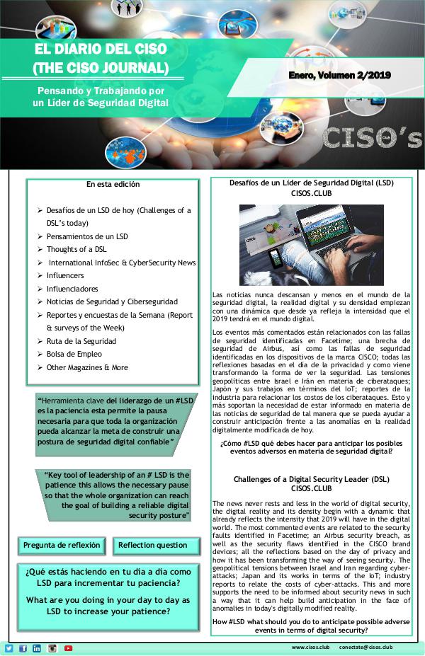 El Diario del CISO El Diario del CISO (THE CISO JOURNAL) EDICIÓN 2/19