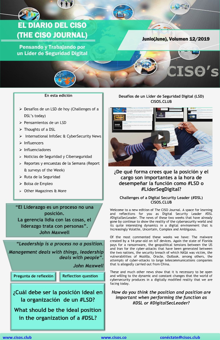 El Diario del CISO El Diario del CISO (The CISO Journal) Edición 12