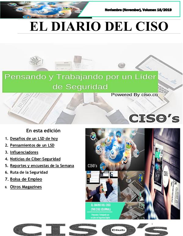 El Diario del CISO El Diario del CISO (The CISO Journal) Edición 16