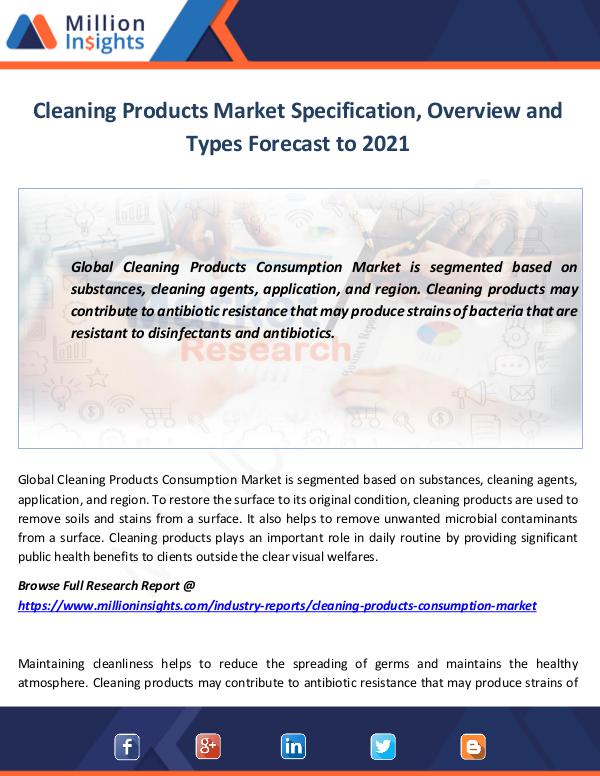 Market World Cleaning Products Consumption Market