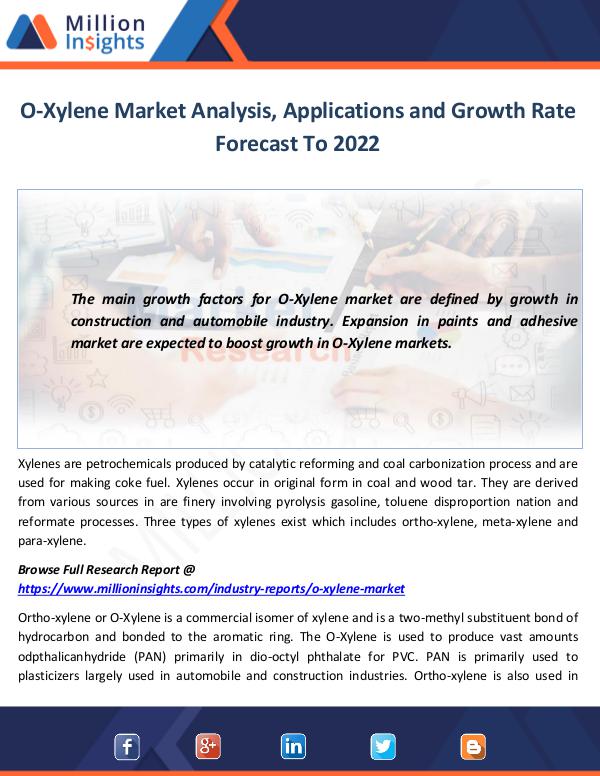 Market World O-Xylene Market Analysis