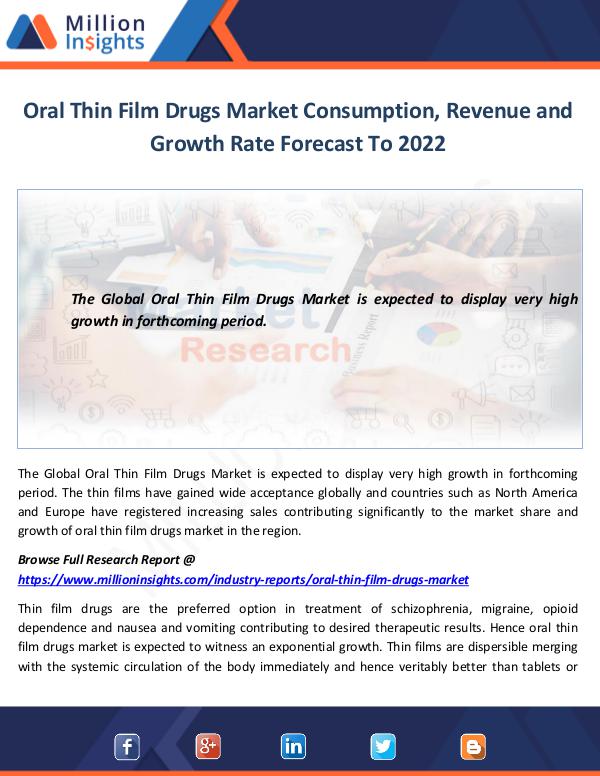 Market World Oral Thin Film Drugs Market Consumption