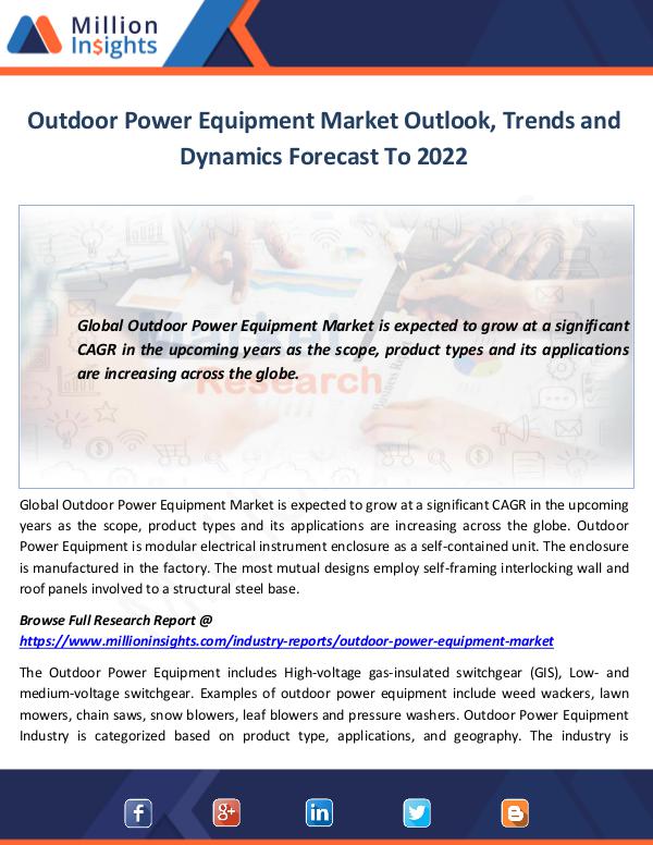 Market World Outdoor Power Equipment Market Outlook