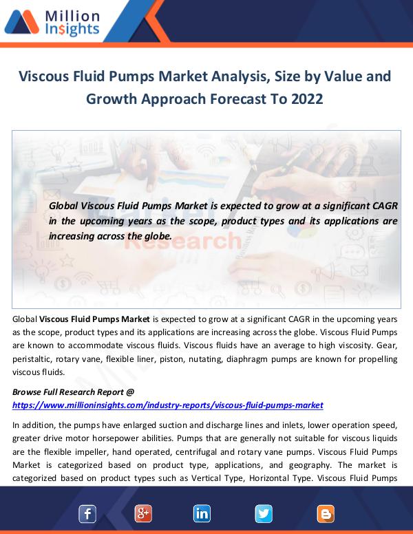 Market World Viscous Fluid Pumps Market Analysis