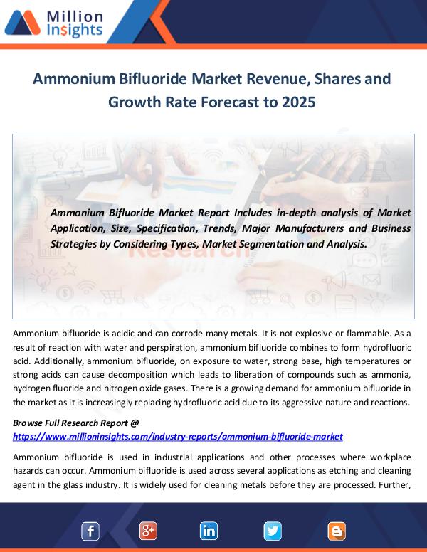 Market World Ammonium Bifluoride Market