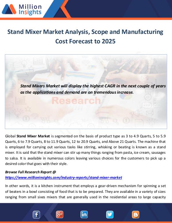 Stand Mixer Market Analysis