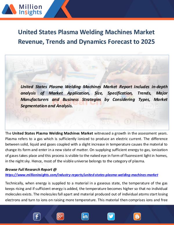 United States Plasma Welding Machines Market