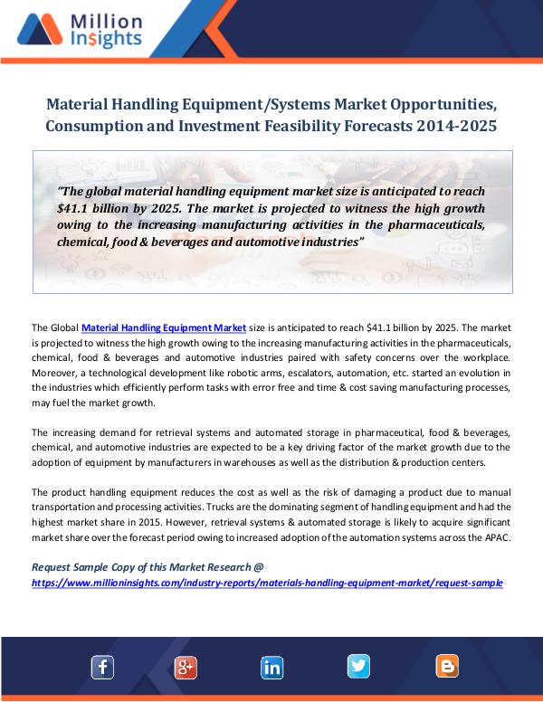 Market World Material Handling Equipment Systems Market