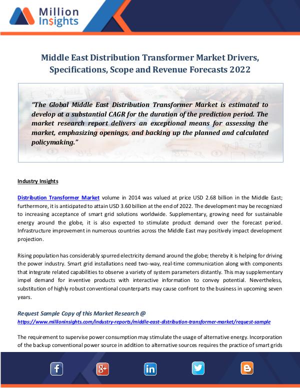 Middle East Distribution Transformer Market