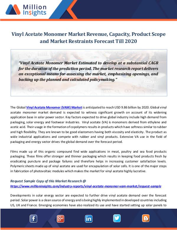 Vinyl Acetate Monomer Market