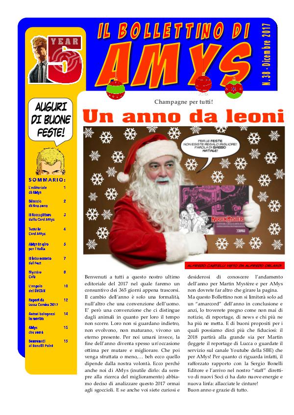 Tutti i Bollettini di AMys IL BOLLETTINO DI AMYS nr. 38-2017