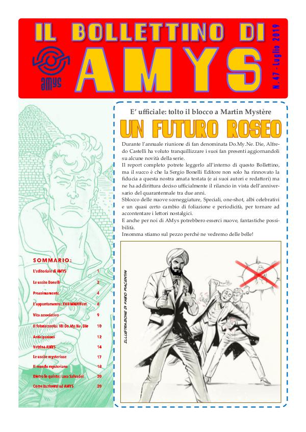 Tutti i Bollettini di AMys IL BOLLETTINO DI AMYS nr. 47-2019