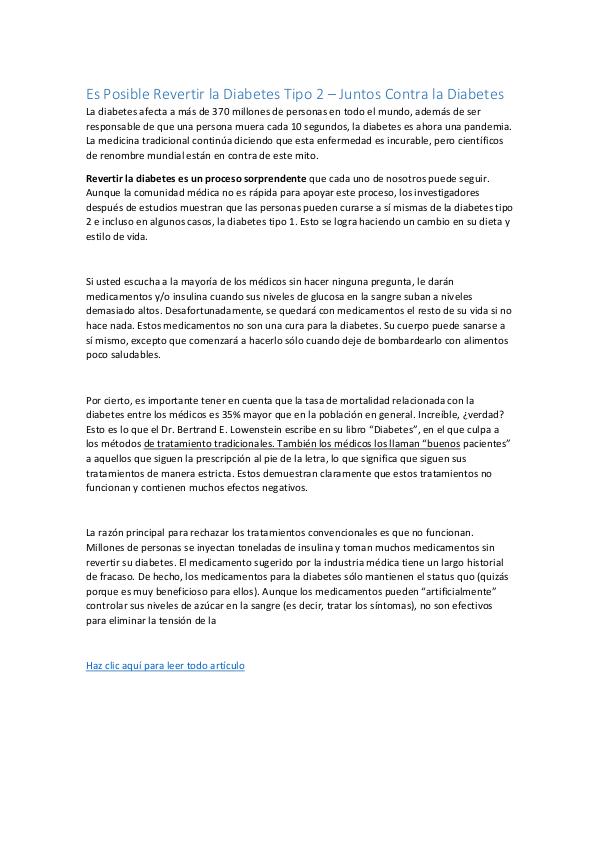 Consejos Naturales Para Controlar la Diabetes Tipo 2 — 7 Tips Sencill Es Posible Revertir la Diabetes Tipo 2 – Juntos Co