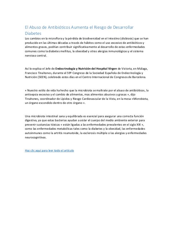 Consejos Naturales Para Controlar la Diabetes Tipo 2 — 7 Tips Sencill El Abuso de Antibióticos Aumenta el Riesgo de Desa