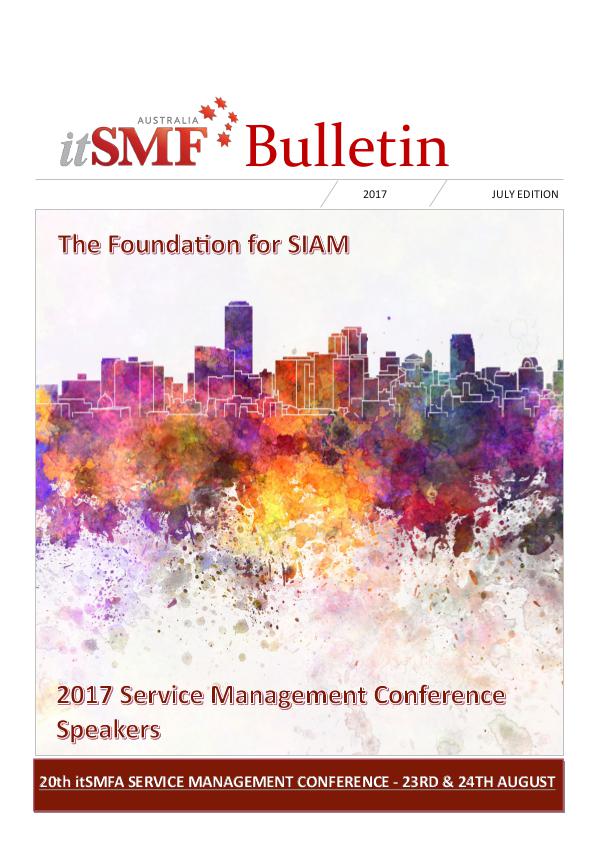 itSMFA 2017 July Bulletin Bulletin -July 2017