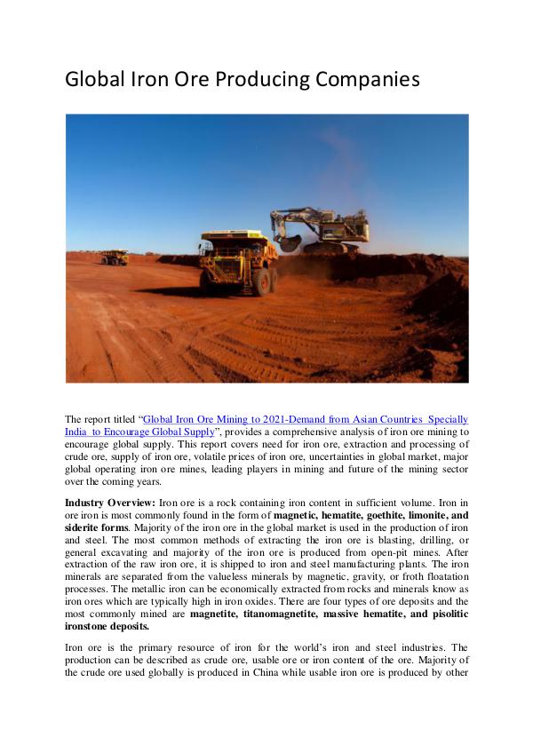 Ken Research - Global Iron Ore Producing Companies