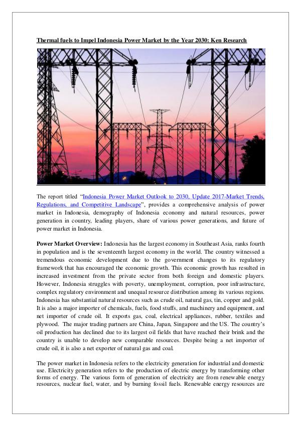 Ken Research - Indonesia Power Market Outlook