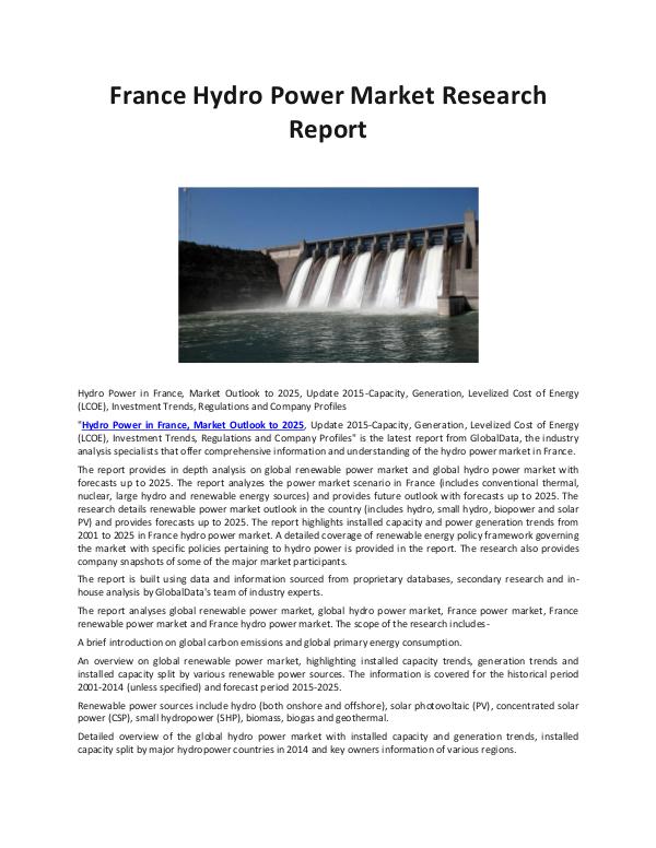 Ken Research - France Hydro Power Market Sales Growth