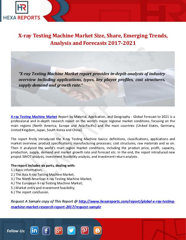 X-ray Testing Machine Market Size, Share, Emerging