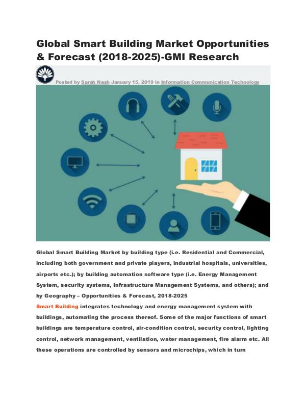 Global Smart Building Market Opportunities & Forecast (2018-2025)-GMI Global Smart Building Market Opportunities