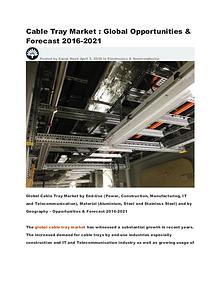 Cable Tray Market : Global Opportunities & Forecast 2016-2021