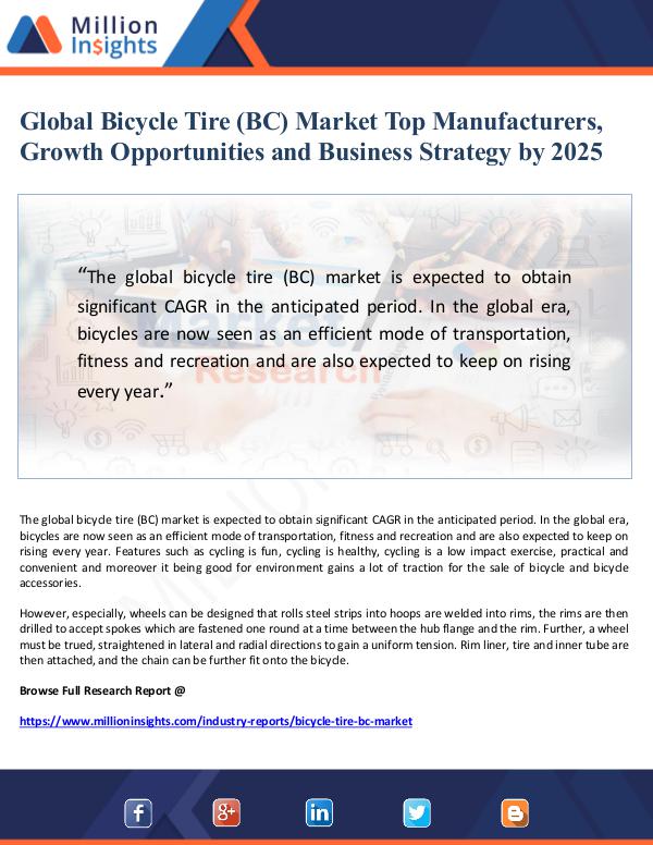 Market Giant Global Bicycle Tire (BC) Market Top Manufacturers,