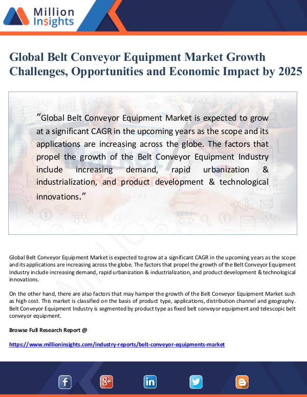 Market Giant Global Belt Conveyor Equipment Market Growth Chall