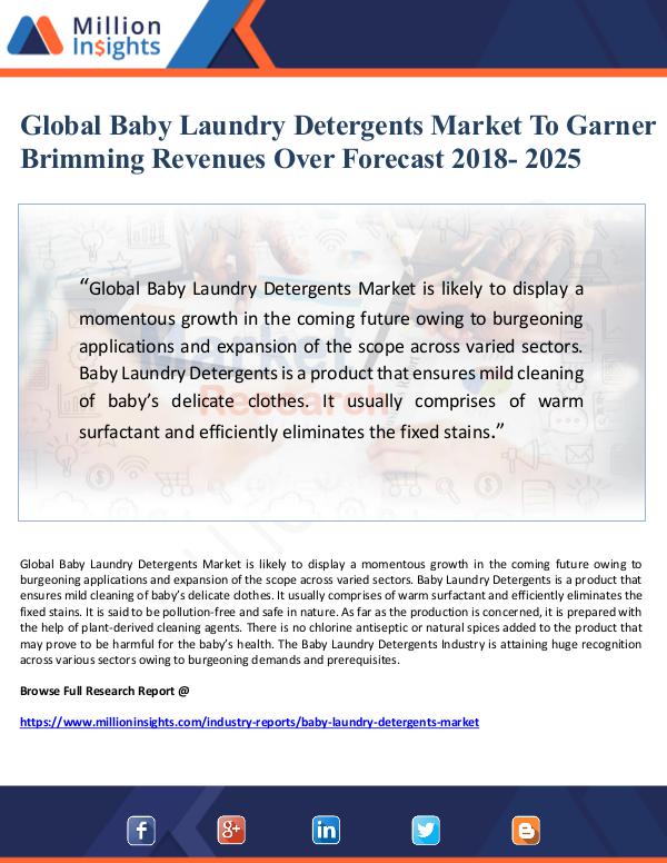 Market Giant Global Baby Laundry Detergents Market To Garner Br