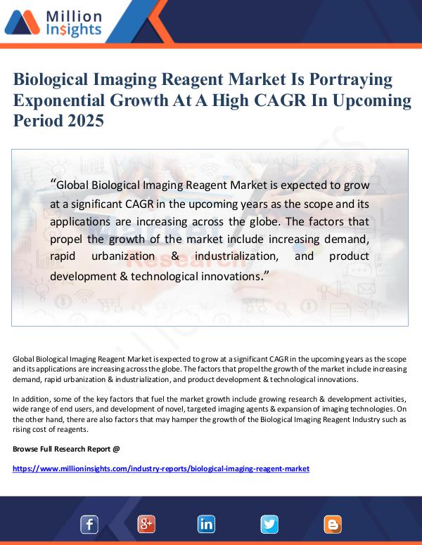 Market Giant Biological Imaging Reagent Market Is Portraying Ex