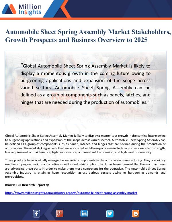 Market Giant Automobile Sheet Spring Assembly Market Stakeholde