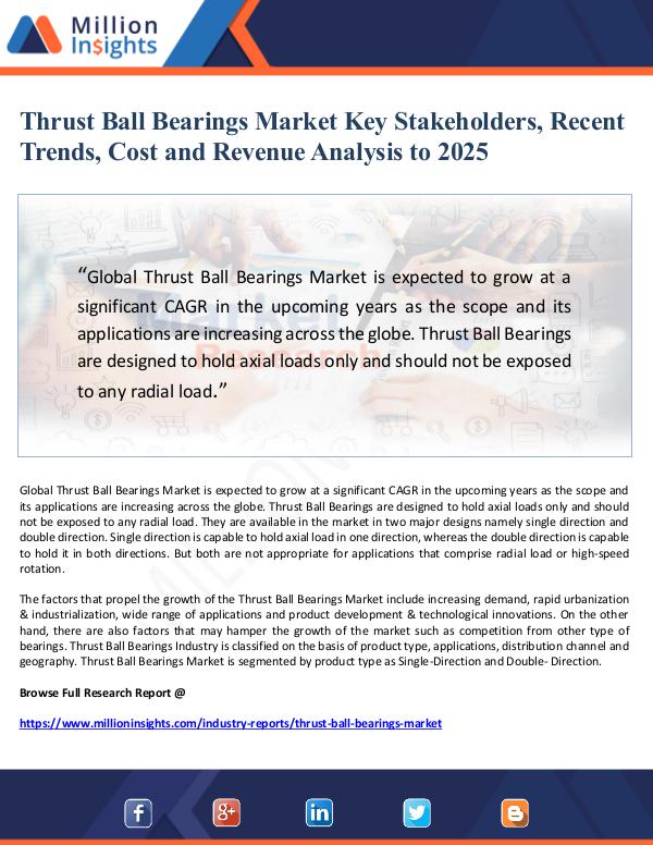 Market Giant Thrust Ball Bearings Market Key Stakeholders, Rece