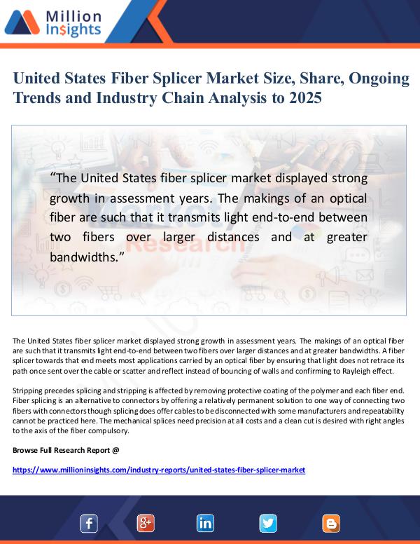 Market Giant United States Fiber Splicer Market Size, Share, On