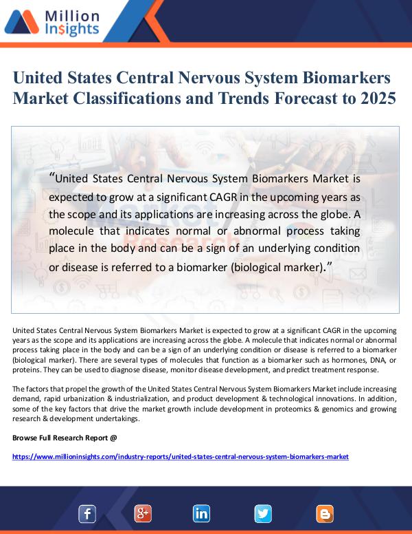 Market Giant United States Central Nervous System Biomarkers Ma