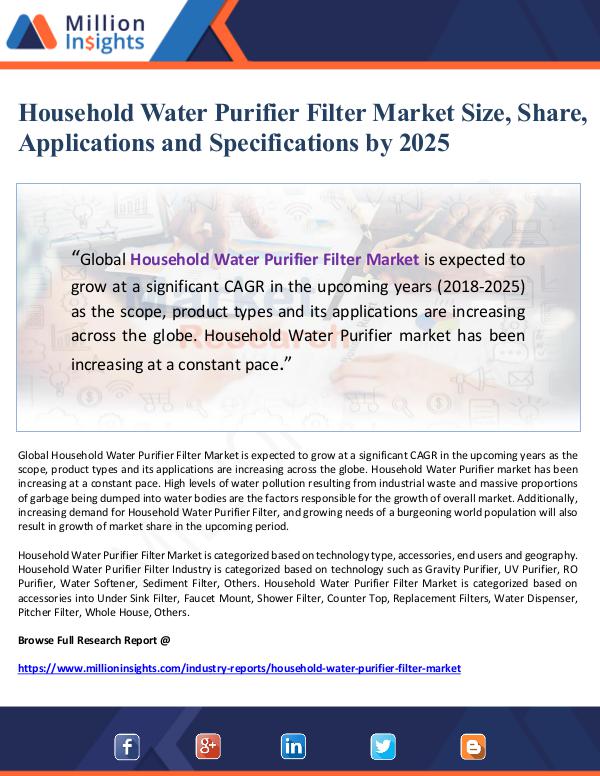 Market Giant Household Water Purifier Filter Market Size, Share