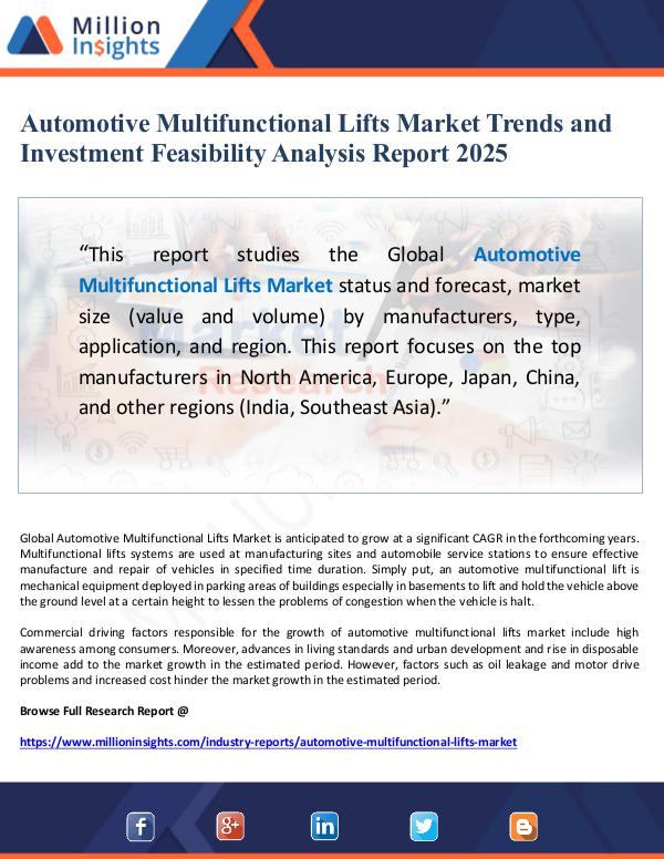 Market Giant Automotive Multifunctional Lifts Market Trends and