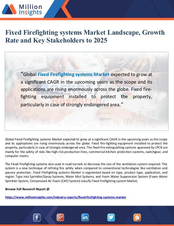 Global Research Fixed Firefighting systems Market Landscape, Growt