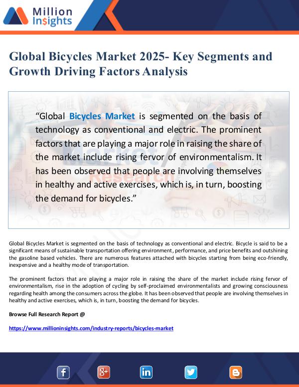 Global Research Global Bicycles Market 2025- Key Segments and Grow