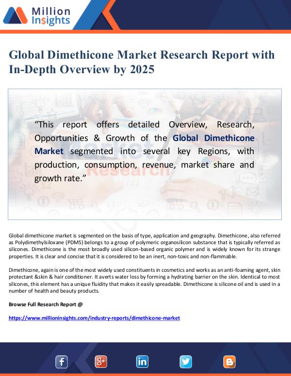 Global Research Global Dimethicone Market Research Report with In-