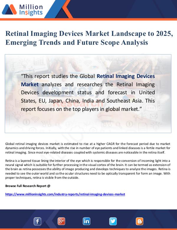 Global Research Retinal Imaging Devices Market Landscape to 2025,