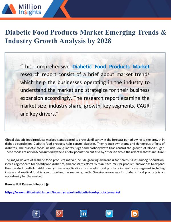 Market Giant Diabetic Food Products Market Emerging Trends & In