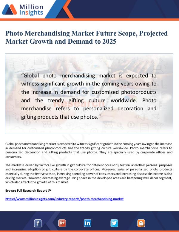 Global Research Future Scope of Photo Merchandising Market and Pro