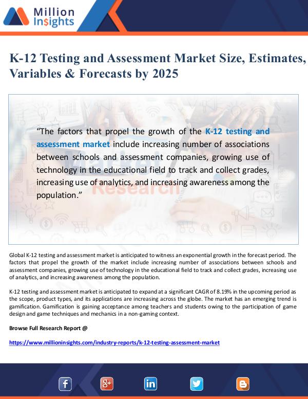 Market Giant K-12 Testing and Assessment Market Size & Forecast