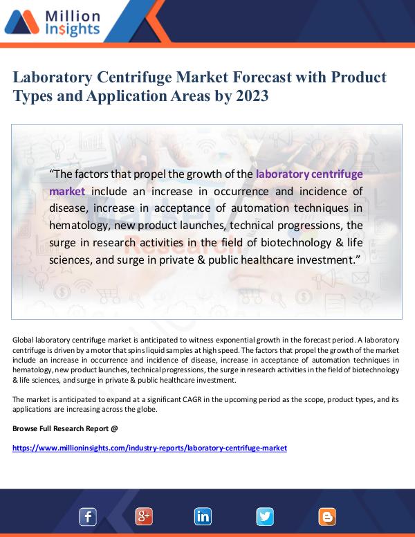 Market Giant Laboratory Centrifuge Market Forecast by 2023