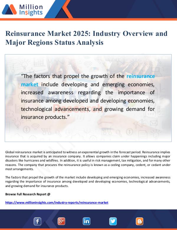 Global Research Reinsurance Market Overview and Status Analysis 20