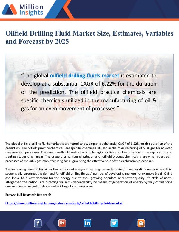 Oilfield Drilling Fluid Market Estimates and Varia