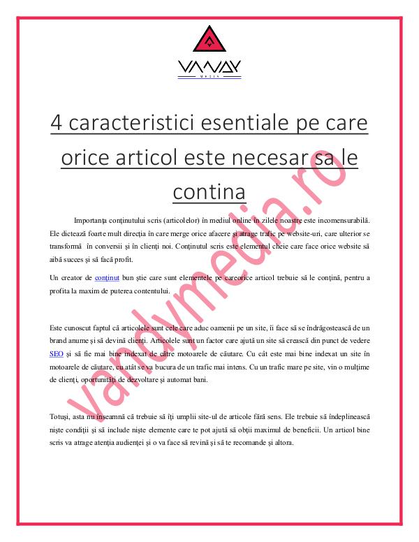 4 caracteristici esentiale necesare oriaruie articol 4 lucruri pe care orice articol trebuie sa le aiba