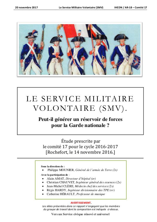 Vers un Service civique rénové et universel 2017-11-20_IHEDN_AR-18_C17_Le Service_Militaire_Vo