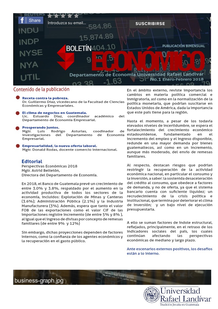 Boletín Económico ( Departamento de Economía) URL Boletín Económico Número Uno, Año 2018